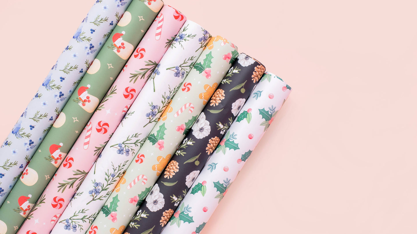 Gingerbread Cheer Holiday Wrapping Paper - 3 sheet roll