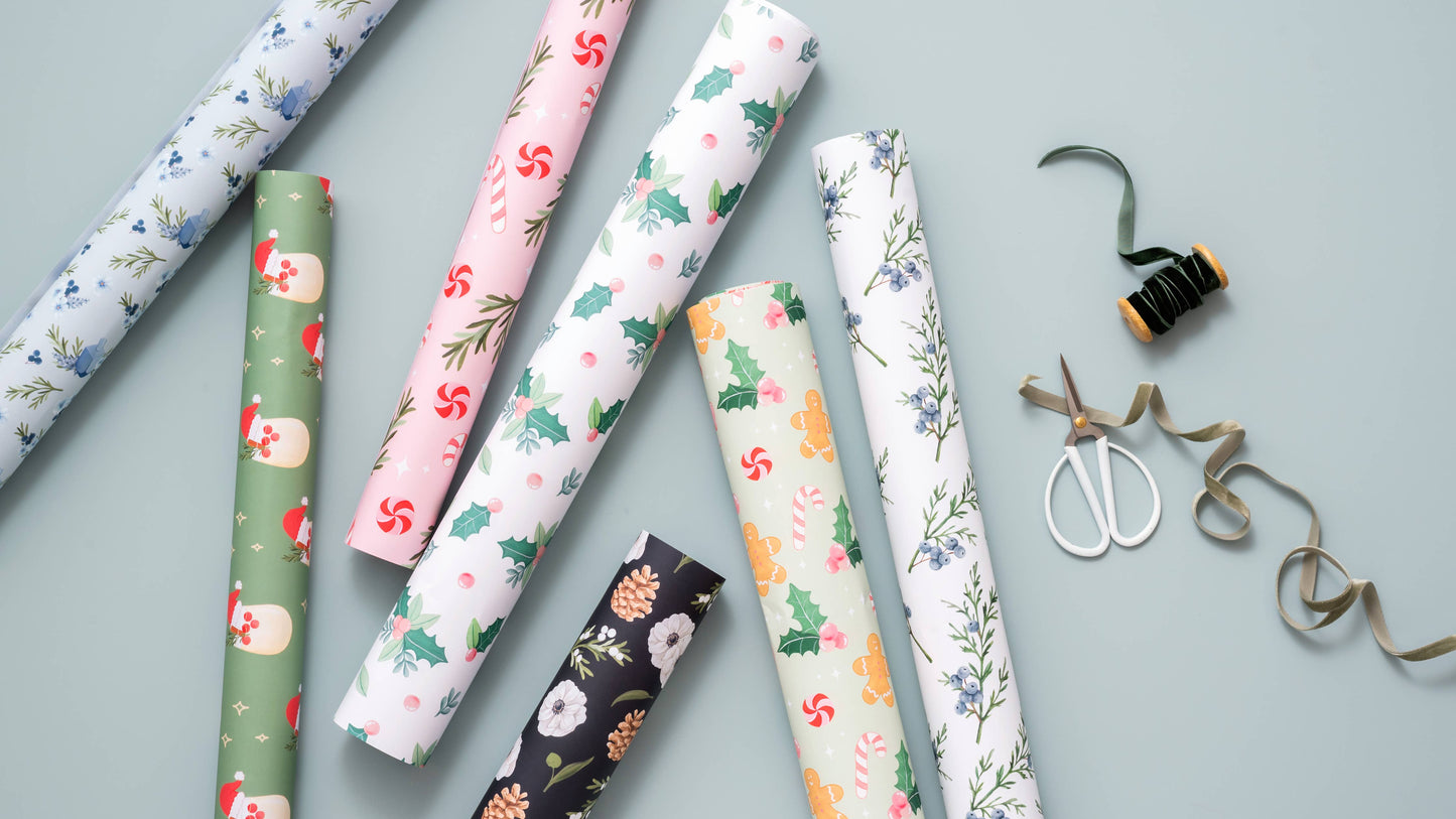 Gingerbread Cheer Holiday Wrapping Paper - 3 sheet roll