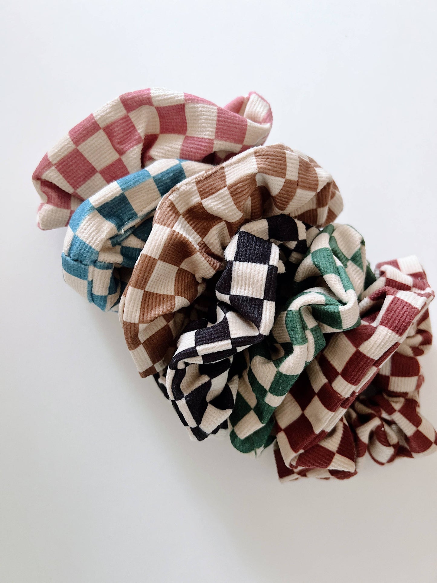 Checkered scrunchie: Blue