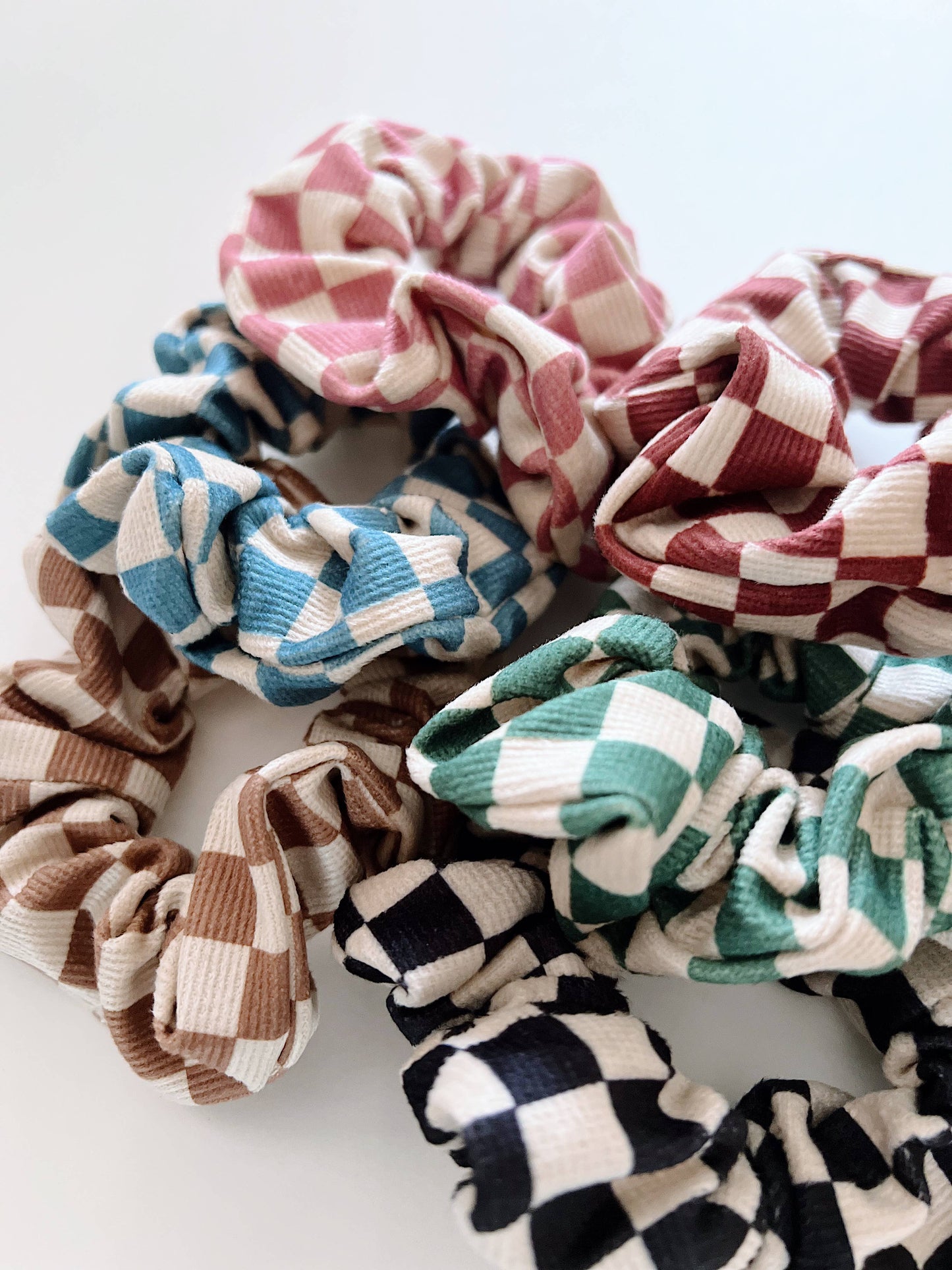 Checkered scrunchie: Blue