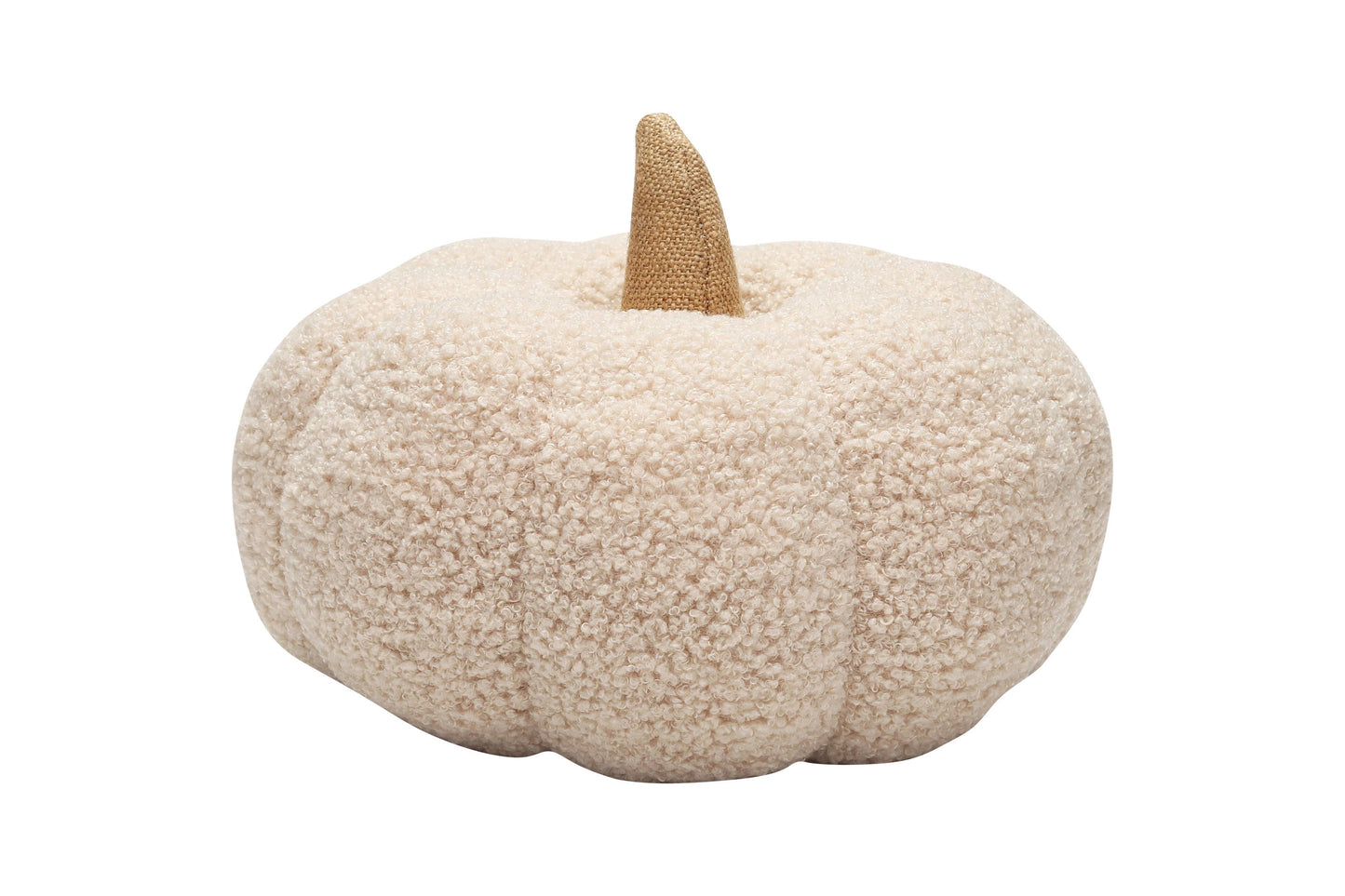 Cream Sherpa Pumpkin Pillow, Fall Decor