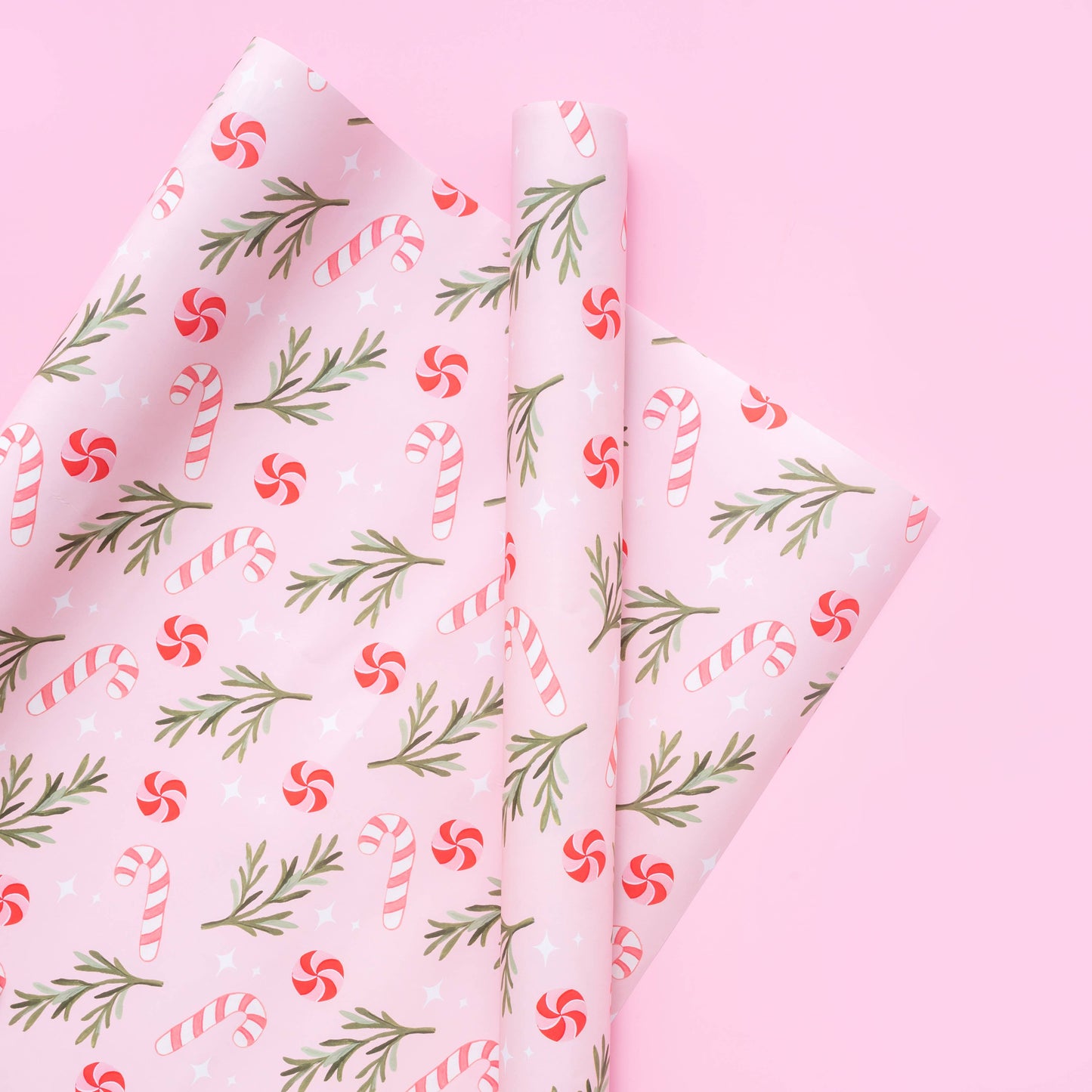 Sweet Pink Christmas Wrapping Paper - 3 Sheet Roll