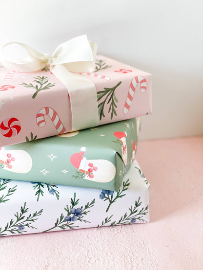 Sweet Pink Christmas Wrapping Paper - 3 Sheet Roll