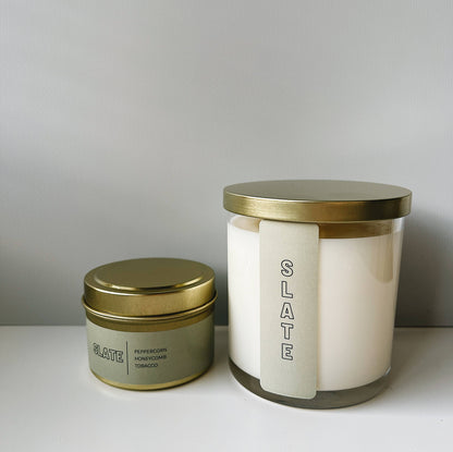 9oz - soy/coconut candle (8 scent options): Paper / black tube