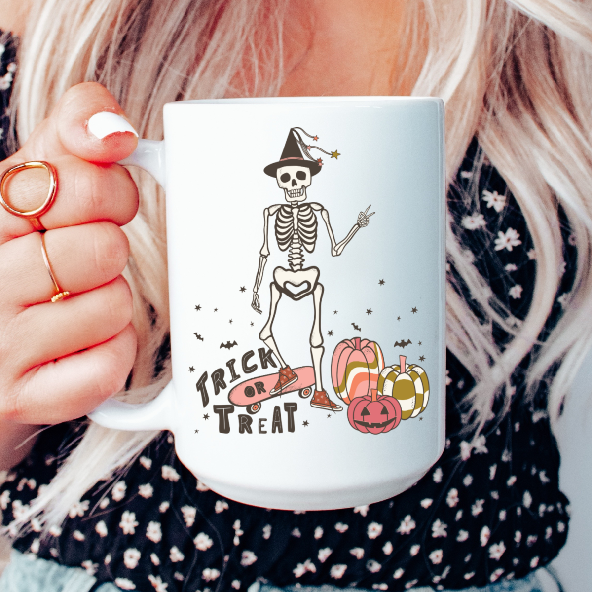 Trick or treat mug, Halloween mug, Halloween, coffee mug