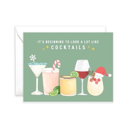 Festive Cocktails - Funny Christmas Greeting Card