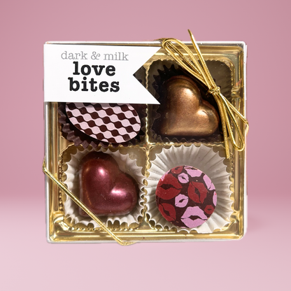 Love bites - 4pc Dark & Milk Valentine's Day Chocolates