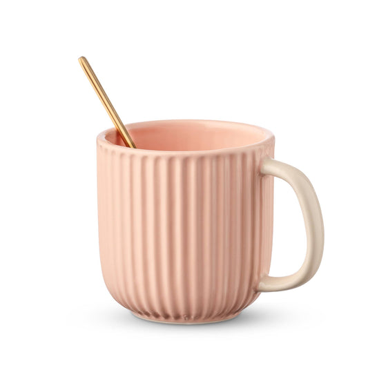 AVAFORT Nordic Style Ripple Vintage Style Ceramic Coffee Mug: PINK